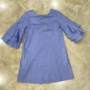 Zara Basic Collection Nautical Blue and White strip 3/4 sleeve sundress - M